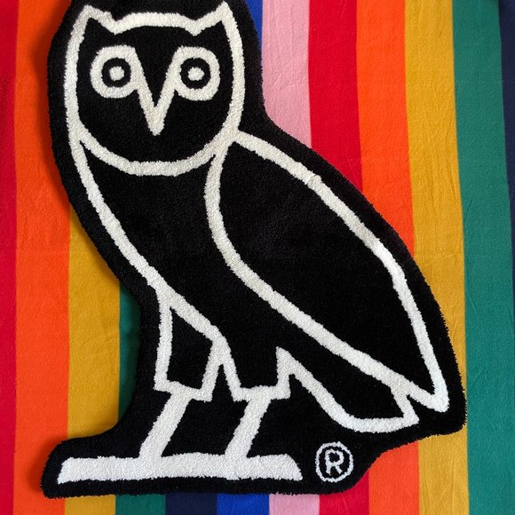 OVO Rug X Gallery 1950 OG Owl Carpet Mat October’s Very Own Black RARE - Picture 2 of 8